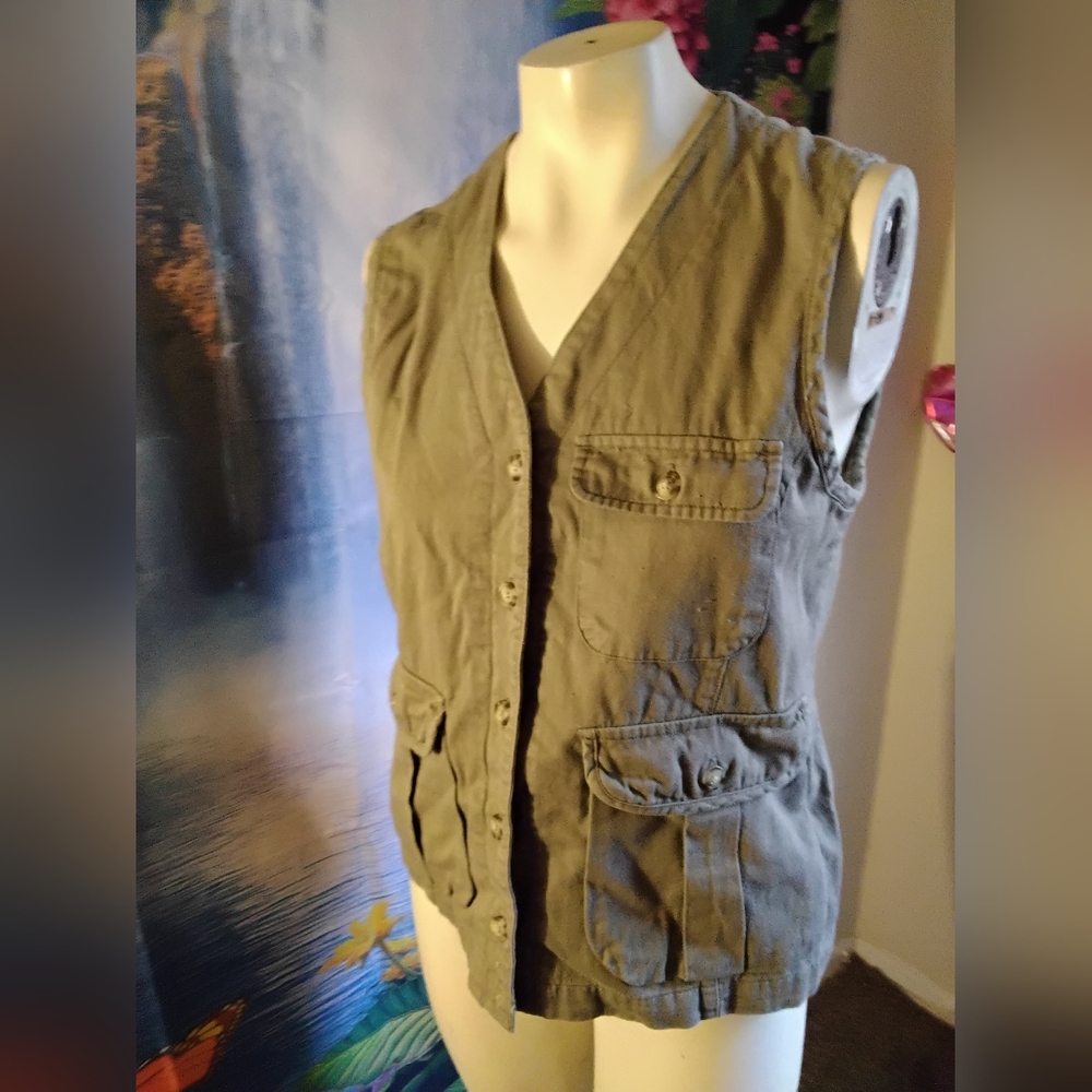 Columbia women’s Size Medium 100% cotton sportswear vest pockets fishing hiking - Picture 2 of 4